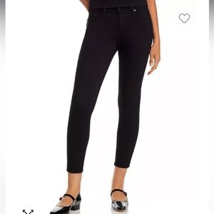 PAIGE Transcend Verdugo Mid Rise Cropped Skinny Jeans in Black Overdye